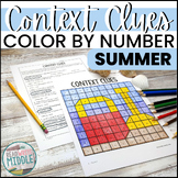 End of the Year Summer Context Clues Color By Number Color