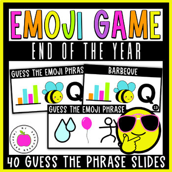 Preview of End of the Year Summer Emoji Picture Game | Guess the Phrase Pictionary Activity