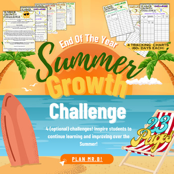 Preview of End of the Year Summer Activities |Summer Growth Challenge| 23 Page Workpackage