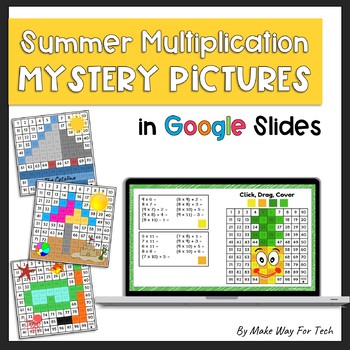 Preview of End of the Year Summer Math Activities | Color By Number Mystery Pictures
