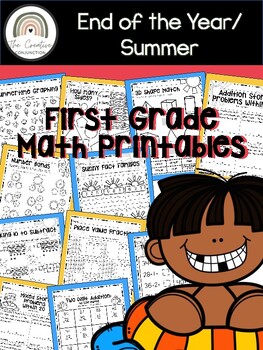Preview of End of the Year/Summer No Prep Math Packet | 1st Grade | Standards Based