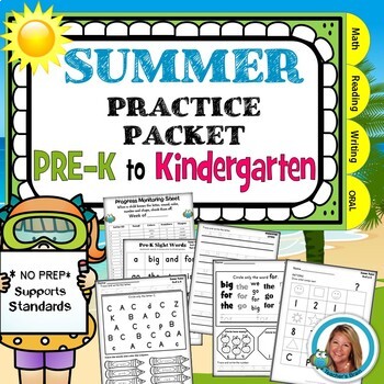 Preview of Pre-K Summer Packet Pre-K to Kindergarten