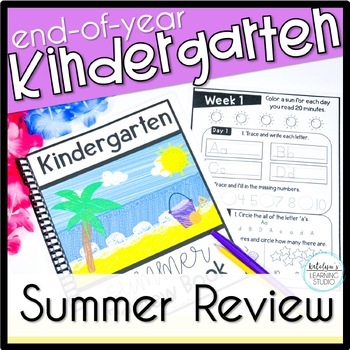 Preview of Kindergarten Summer Packet End of Year Review Kindergarten to 1st Grade Activity