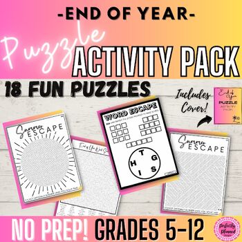 Preview of After State Testing | End of the Year | Puzzle Activities | Word Search | Maze