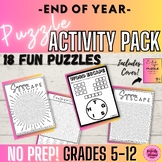 End of the Year | After State Testing | Puzzle Activities 