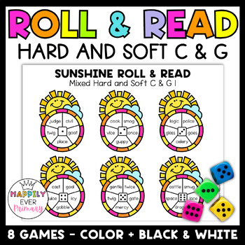 Preview of End of the Year Summer Roll & Read Fluency Practice Games | Hard and Soft C & G