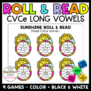 Preview of End of the Year Summer Roll & Read Fluency Practice Games | Long Vowel CVCe