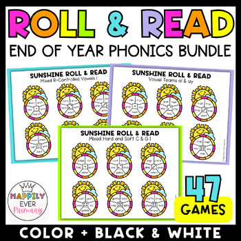 Preview of End of the Year Summer Roll and Read Fluency Practice Games Bundle