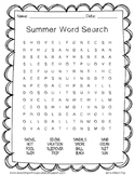 End of the Year Summer Word Search