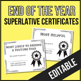 End of the Year Superlative Certificates