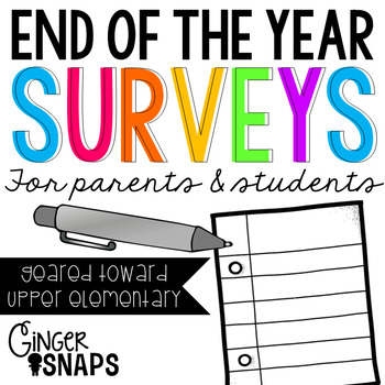 Preview of End of the Year Surveys {Parents and Students} Upper Elementary
