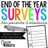 End of the Year Surveys {Parents and Students} Upper Elementary