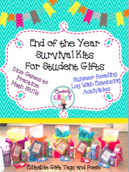 Preview of End of the Year Survival Kits for Student Gifts