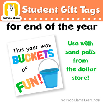 Preview of End of the Year Tag, Bucket Pail Gift, Classroom Tags, Graduation, Printable