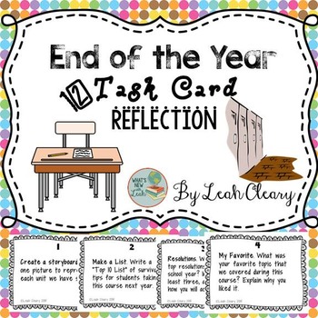 Preview of End of the Year Task Card Reflections