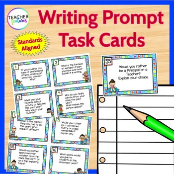 End of the Year WRITING PROMPTS Task Cards by Teacher Features | TpT