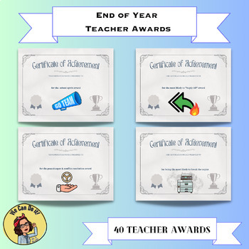 End of the Year Teacher Staff Awards by Lit is the Life | TPT