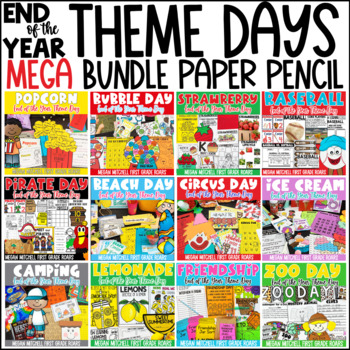 Preview of End of the Year Theme Days MEGA BUNDLE Countdown to Summer 1 & 2
