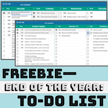 Preview of End of the Year: To-Do List (PDF + Google Sheets) 
