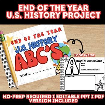 Preview of End of the Year U.S. History I A-Z I No-Prep I Booklet