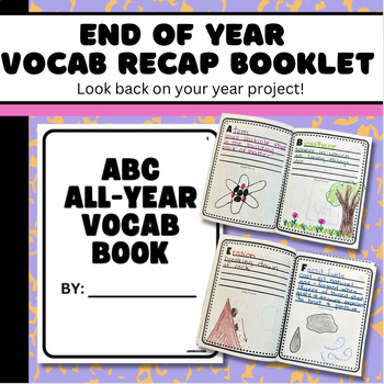 Preview of End of the Year Activities! Journal Review and Vocabulary Recap Booklet