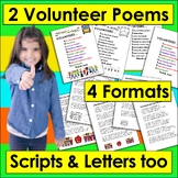 End of the Year Activities:  Volunteer Thank You Poems - Color & B/W