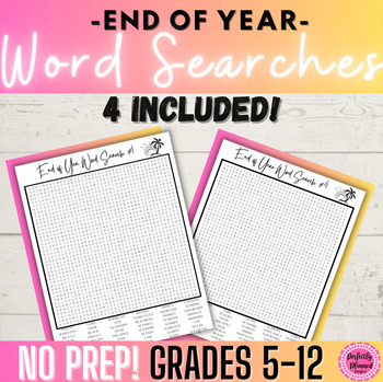 Preview of End of the Year| WORD SEARCH |After Testing Summer Fun Activity| Early Finisher