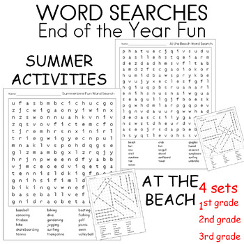 Preview of End of the Year Word Searches 2nd Grade