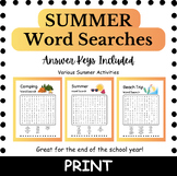 End of the Year Word Searches