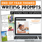 End of the Year Writing Prompt Cards w/ Real Photos, Creat