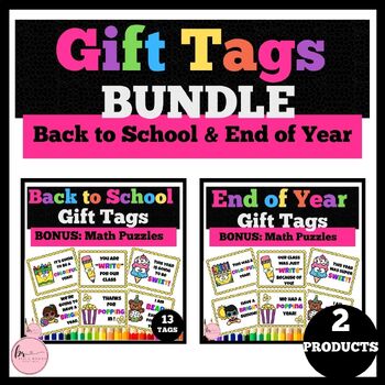 Preview of End of the Year & Back to School Student Gift Tags BUNDLE : BONUS Puzzles to 10
