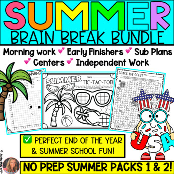 End of the Year and Summer Activities Brain Breaks BUNDLE | NO PREP ...