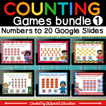 Preview of End of the Year digital counting to 20 games for Google Slides | Growing bundle