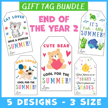 Preview of End of the Year gift tag  BUNDLE 2 Activity classroom book note 1st 2nd 3rd 4th