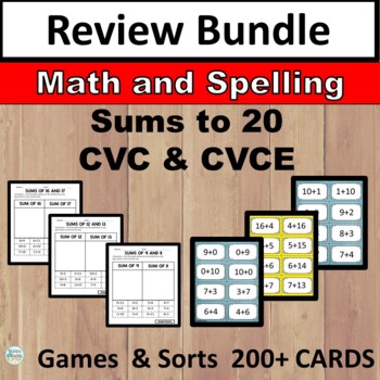 Preview of End of the Year spelling and math game BUNDLE