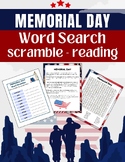 End of the year Activities Memorial Day WordSearch Reading