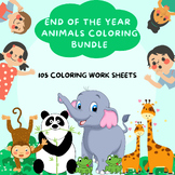 End of the year-Animal coloring sheet