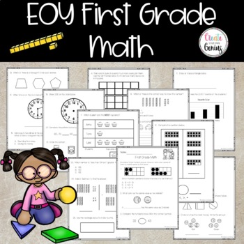 Preview of End of the year First Grade Math Assessment