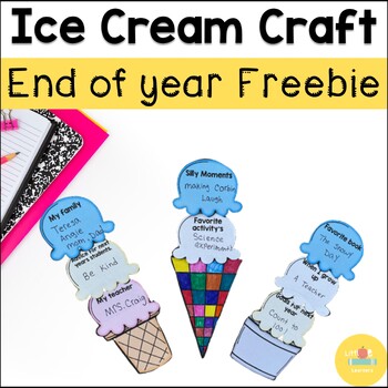 Preview of End of the year Ice cream craft freebie/ sample