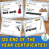 End of the year MUSIC INSTRUMENT certificates - CUSTOMIZAB