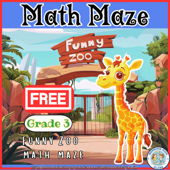 Preview of End of the year activities - 3rd grade funny zoo math review packets - Free