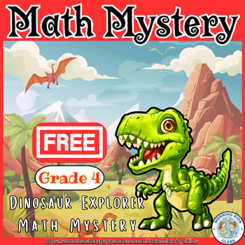 Preview of End of the year activities - 4th grade Dinosaur math mystery - Free