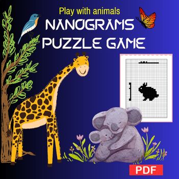 Preview of End of the year Math activities: Nonograms Puzzle, celebrate with Fun logic Game