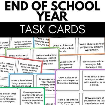 Preview of End of the year activities Task Cards - for Kindergarten,1st to 3rd grade