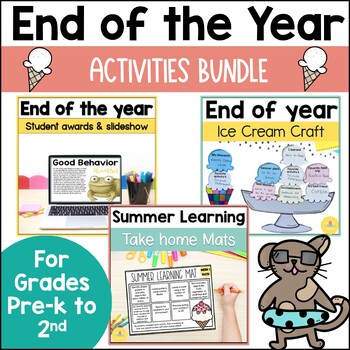 Preview of End of Year Bundle for K-3: Awards, Memory Book & Summer Learning Mats