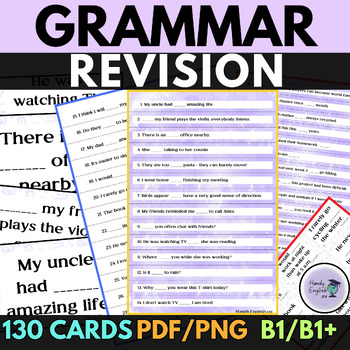 Preview of End of the year and back to school grammar revision B1 B1+ intermediate