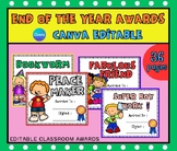 End of the year awards l awards Canva Editable l Classroom