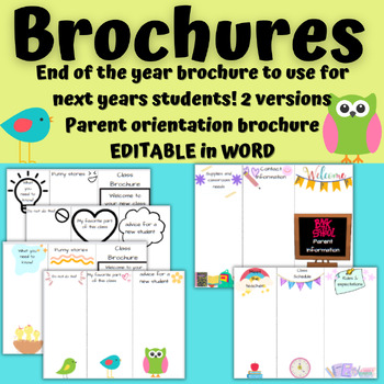 Preview of End of the year/beginning of the year brochures for students and parents