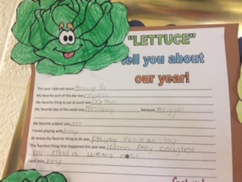 Preview of "Lettuce" tell you about our year!     End of the year craftivity.
