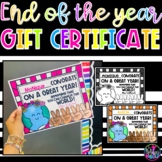 End of the year gift certificate (world changer)